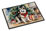 Alaskan Malamute Cozy Christmas Doormat Front Door Mat Indoor Outdoor Rugs for Entryway, Non Slip Washable Low Pile, 24H X 36W