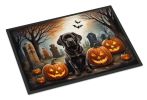 Chocolate Labrador Retriever Spooky Halloween Doormat Front Door Mat Indoor Outdoor Rugs for Entryway, Non Slip Washable Low Pile, 24H X 36W