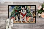 Alaskan Malamute Cozy Christmas Doormat Front Door Mat Indoor Outdoor Rugs for Entryway, Non Slip Washable Low Pile, 24H X 36W