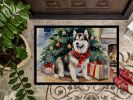 Alaskan Malamute Cozy Christmas Doormat Front Door Mat Indoor Outdoor Rugs for Entryway, Non Slip Washable Low Pile, 24H X 36W